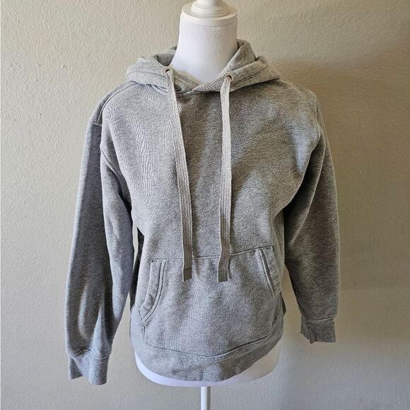 Athleta 24/7 Heather Grey Hoodie Drawstring Pullover Size XS - Picture 2 of 6